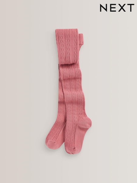 Pink Cotton Rich Cable Tights (A83240) | €7 - €10