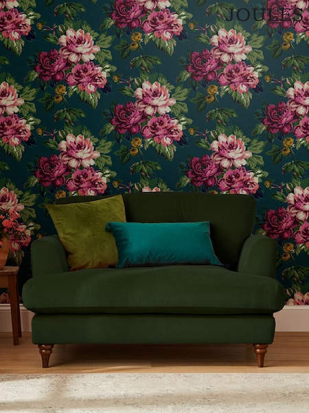 Joules Peacock Blue Invite Floral 10M Wallpaper (A83664) | R$ 475