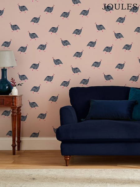Joules Blush Pink Guinea Fowl 10M Wallpaper (A83669) | R$ 475