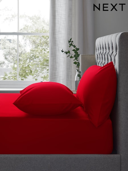 Red Easy Care Polycotton Fitted Sheet (A83941) | AED14 - AED30