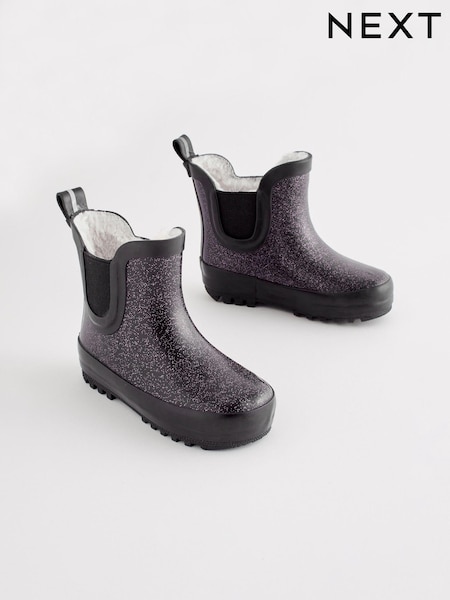 Black Glitter Chelsea Wellies (A84289) | OMR8 - OMR9