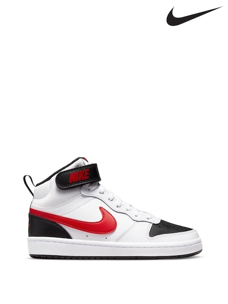 Красный/белый - Nike Youth Court Borough Mid Trainers (A84441) | €73