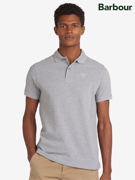 Barbour® Grey 100% Cotton Sports Polo Shirt (A84474) | 348 QAR