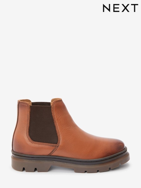 Hellbraun - Leather Boots (A84555) | 24 € - 28 €