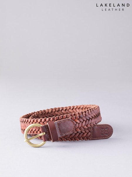Brun - Lakeland Leather Waverton Woven Belt (A84875) | kr740