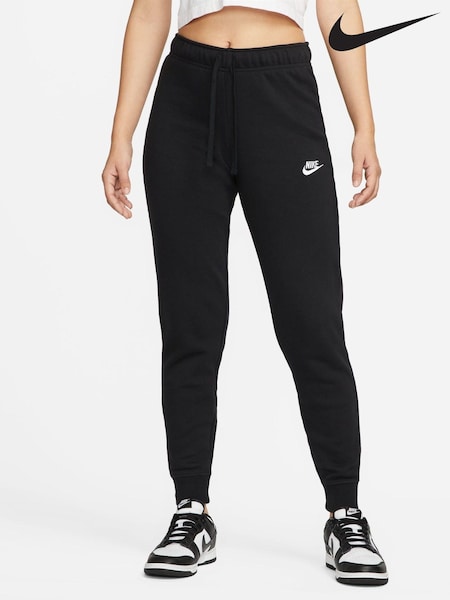 Nike Black Sportswear Club Fleece Mid-Rise Joggers (A84941) | $91