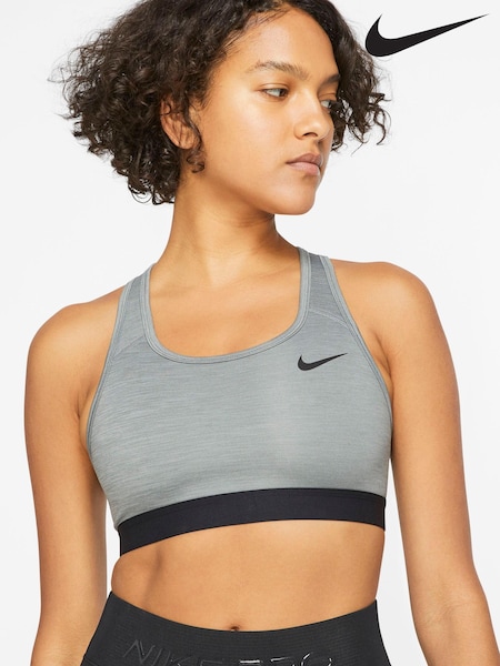 Nike Grey Nike Swoosh Medium Support Sports Bra (A85036) | 52 zł