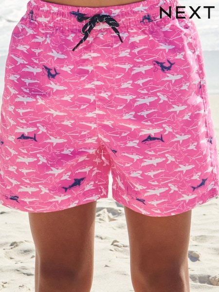 Pink Geo Shark Swim Shorts (1.5-16yrs) (A85074) | € 2 - € 5