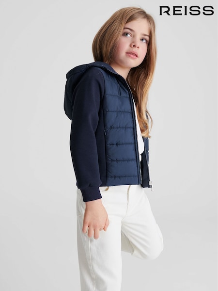 Reiss Charley Junior Jersey Hooded Hybrid Jacket (A85364) | 92 €