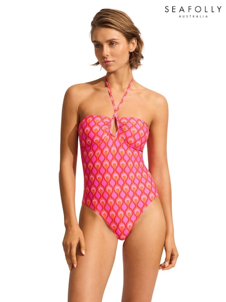 Seafolly Birds Of Paradise Red Diamond Wire One Piece Swimsuit (A85394) | €79