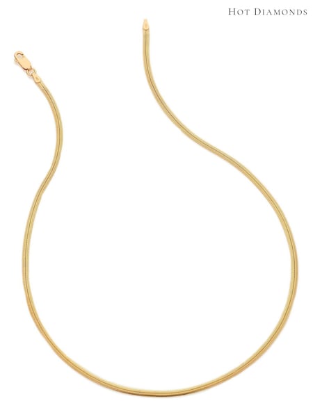 Hot Diamonds Gold Tone Embrace Oval Snake 40-45cm Chain Necklace (A85740) | €129