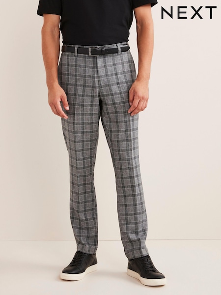 Siva karirasta - Slim - Trimmed Smart Check Trousers (A85811) | € 15
