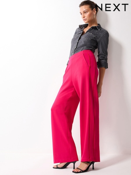 Pink Jersey Wide Leg Side Stripe Trousers (A85919) | €3.50