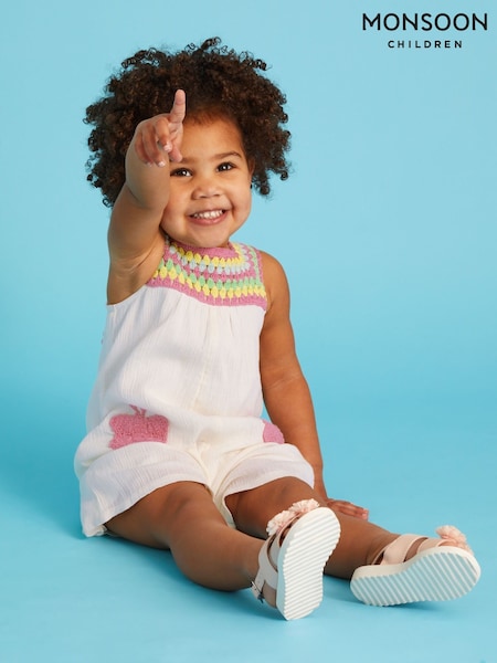 Monsoon Baby Natural Butterfly Crochet Romper (A85958) | €18.50 - €21.50