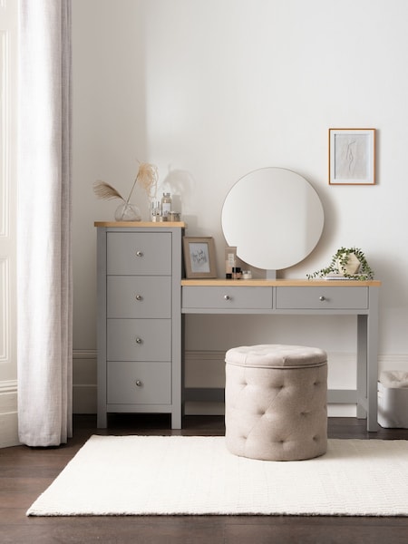 Dove Grey Malvern Paint Effect 6 Drawer Console Dressing Table (A86223) | €610