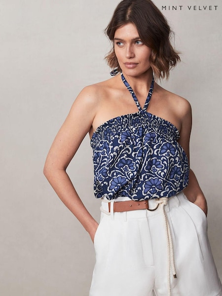 Mint Velvet Amelie Print Halter Neck Top (A86305) | €43