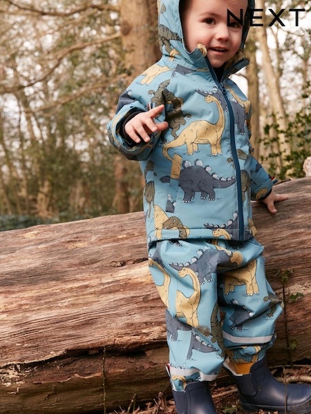 Blue Dinosaur Waterproof Jacket And Trousers Set (3mths-7yrs) (A86711) | €27 - €30