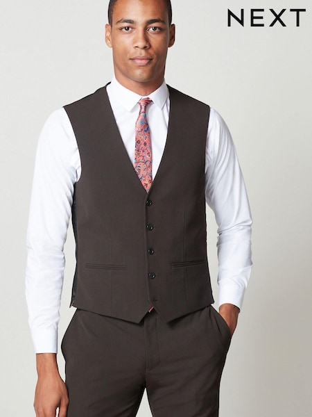 Brown Motion Flex Stretch Suit: Waistcoat (A86720) | €16