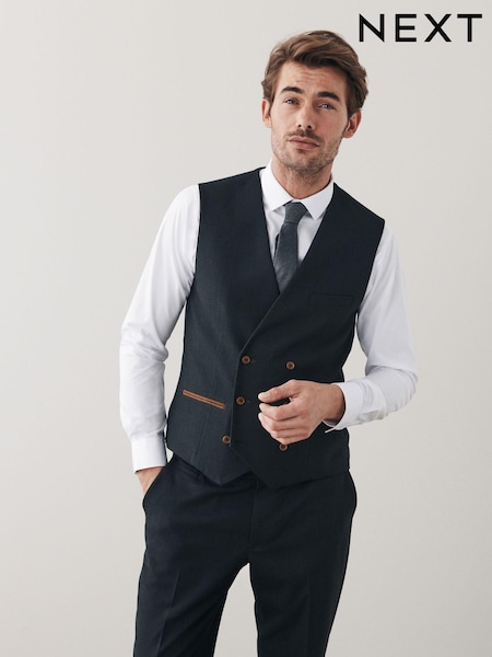 Green Trimmed Donegal Fabric Suit: Waistcoat (A86726) | €16
