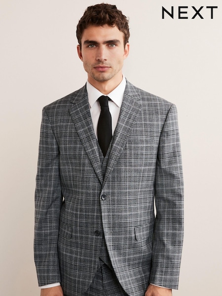 Grey Regular Fit Check Suit: Jacket (A86741) | €53