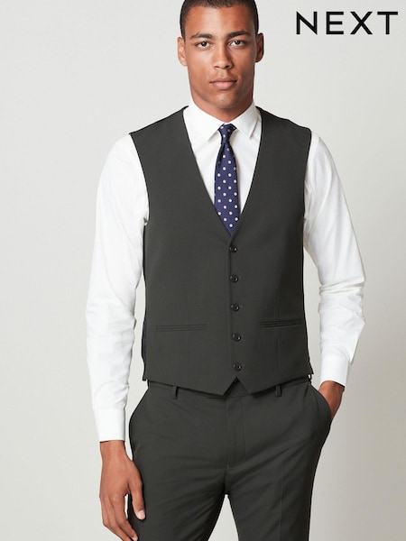 Olive Green Motion Flex Stretch Suit: Waistcoat (A86751) | €16