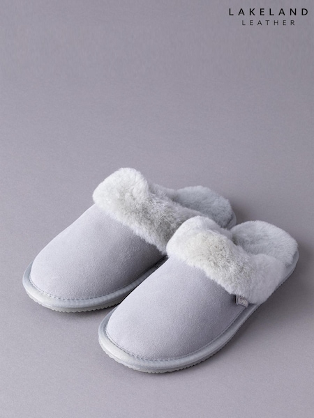 Lakeland Leather Light Grey Ladies Sheepskin Slider Slippers (A87866) | R$ 640