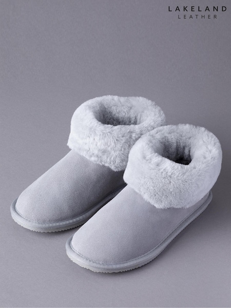 Lakeland Leather Light Grey Ladies Sheepskin Boots Slippers (A87872) | €106