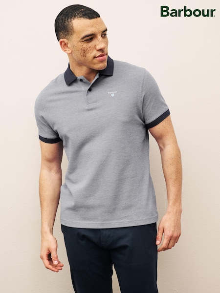 Barbour® Navy Blue 100% Cotton Mens Sports Polo Shirt (A87948) | 222 QAR