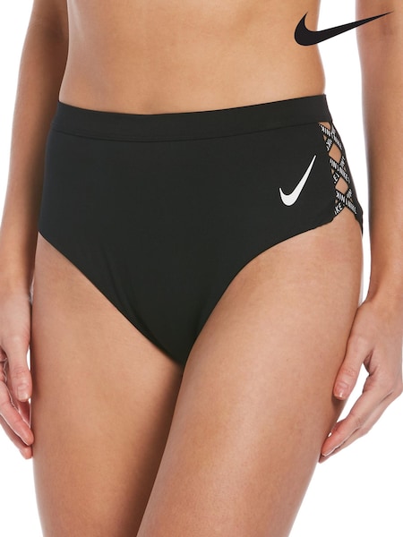Nike Black Sneakerkini High Waisted Bikini Bottoms (A89270) | €21.50