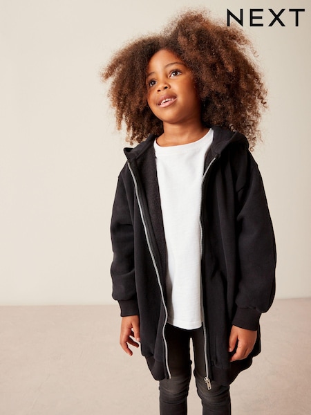 Black Zip Through Hoodie (3-16yrs) (A90820) | AED86 - AED112