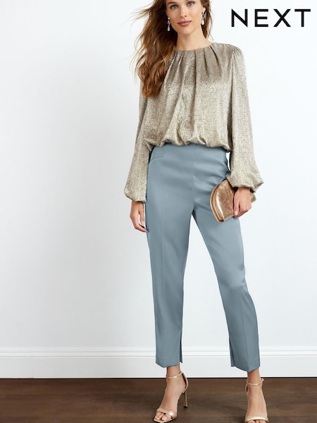 Blue Tailored Satin Slim Trousers (A91383) | €19
