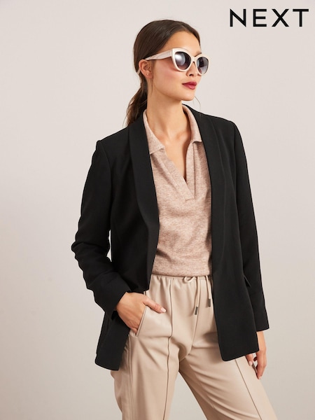 Schwarz - Relaxed Soft Crépe Blazer (A91401) | 17 €