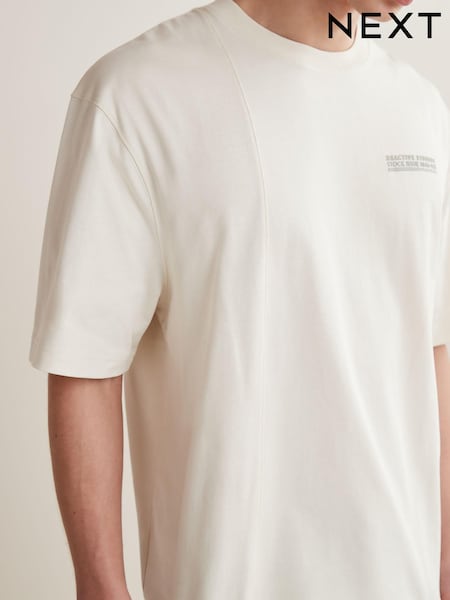 Cream Relaxed Crew Neck T-Shirt (A91683) | €4