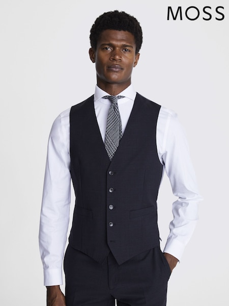 MOSS Charcoal Grey Tailored Fit Performance Suit Waistcoat (A91978) | €146