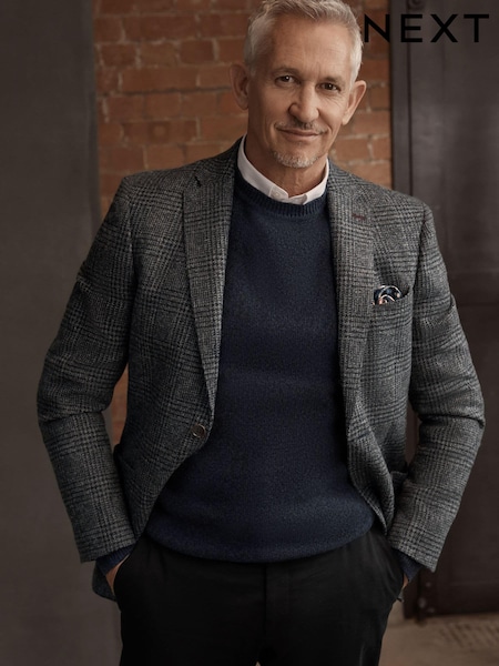 Charcoal Grey Check Signature Moons British Wool Rich Blazer (A92080) | €38 - €40