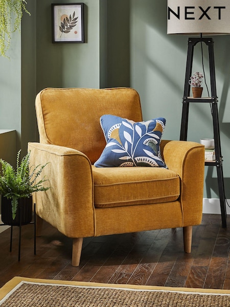 Fine Chenille Ochre Yellow Stamford Armchair (A92865) | €490