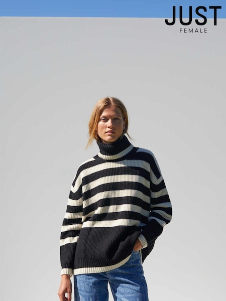 Just Female Black/White Stripe Knit Jumper (A92987) | €61