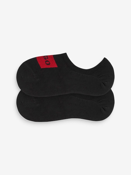 HUGO Black Womens Low Cut Label Socks 2 Pack (A93252) | €7