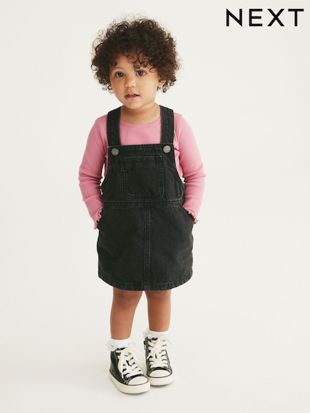أسود - Denim Pinafore Dress (3mths-7yrs) (A93269) | ‏66 ر.س.‏ - ‏78 ر.س.‏
