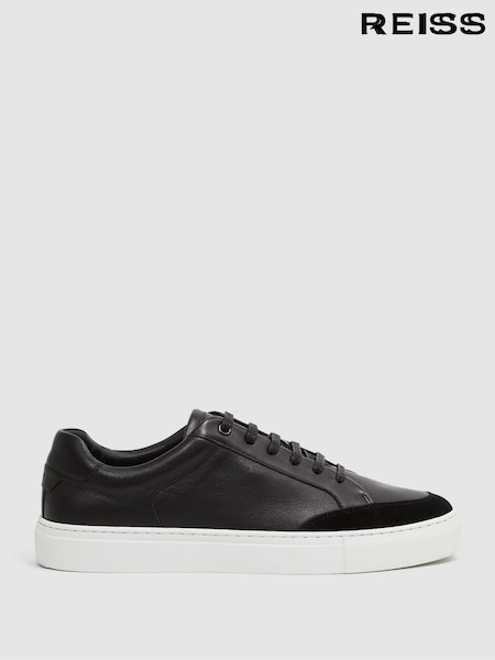 黑色 - Reiss Ashley Leather Low Top Trainers (A93392) | NT$8,280