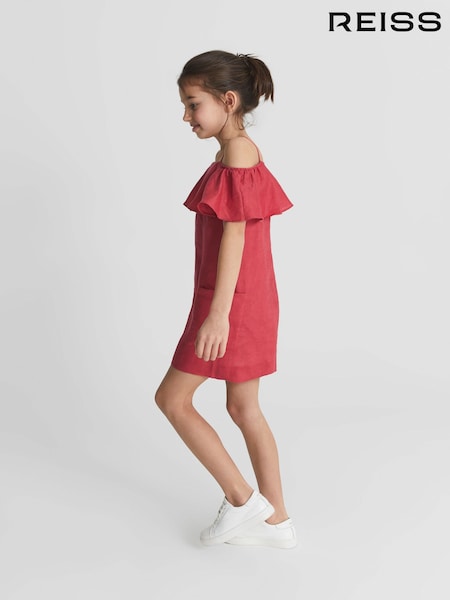 Reiss Orange Hanna Junior Off The Shoulder Print Dress (A93423) | 368 QAR
