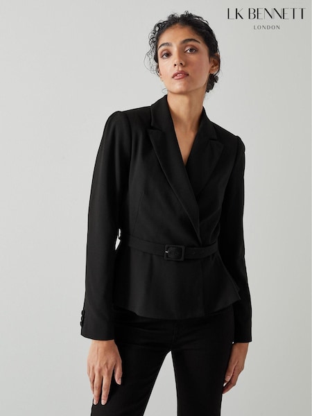 LK Bennett Black Peplum Nina Jacket (A93754) | €381