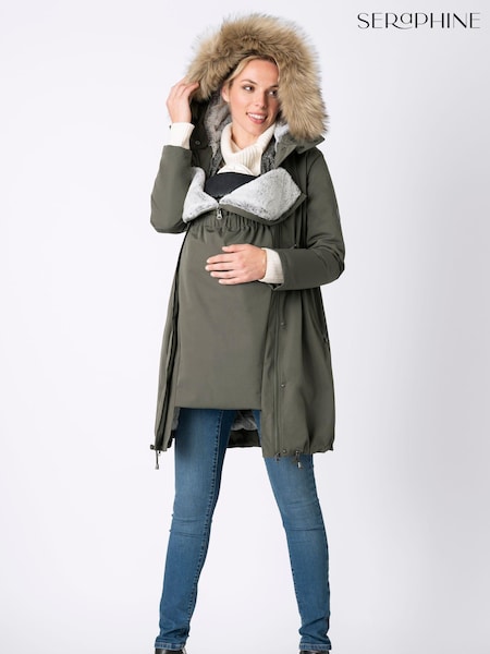 Seraphine Khaki Green 3-In-1 Winter Maternity Parka (A93786) | €83
