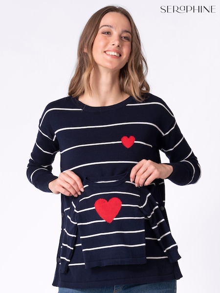 Seraphine Maternity Blue Nautical 100% Cotton Jumper (A93794) | kr1 071