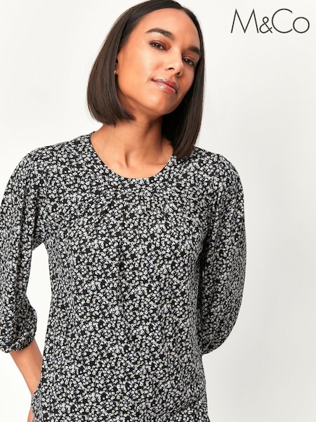 M&Co Ditsy Gathered Top (A94525) | €14.50