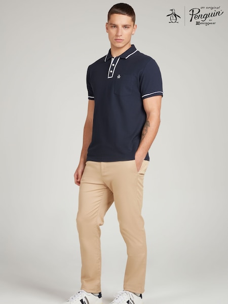 Original Penguin Earl Tipped Collar Pocket Pique Polo Shirt (A95329) | €64