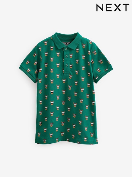 Zelena severnim jelenom - All Over Print Short Sleeve Polo Shirt (3-16yrs) (A95372) | € 7 - € 11