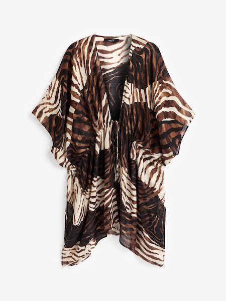 Animal - Imprimeu Kimono de acoperire cu paragate în talie (A96416) | 121 LEI