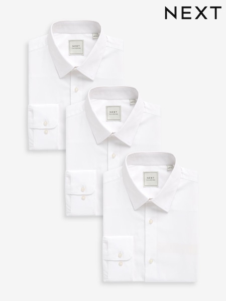 White Regular Fit 100% Cotton Shirts 3 Pack (A96441) | €29