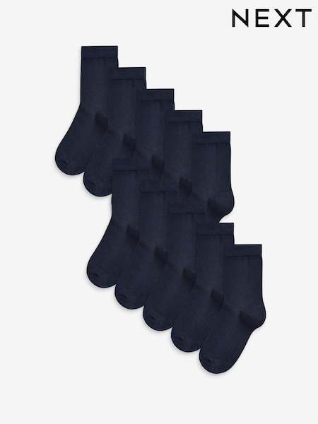 Navy Blue 10 Pack Cotton Rich Socks (A96690) | €14 - €16.50